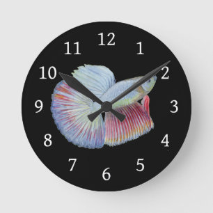 Betta Fish Round Clock Rund Klocka
