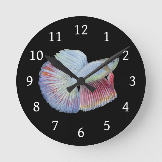 Betta Fish Round Clock Rund Klocka (Framsida)