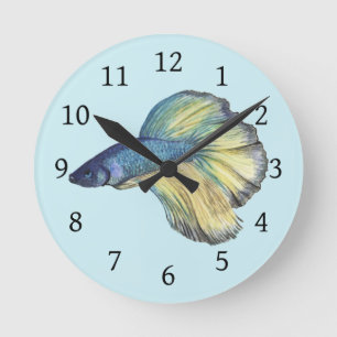 Betta Fish Rund Klocka