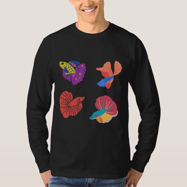 Betta Fish Siamese Fighter Fighter Fish Aquar T Shirt (Framsida)