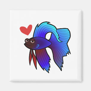 Betta Fish/Siamese Fighting Kärlek Magnet