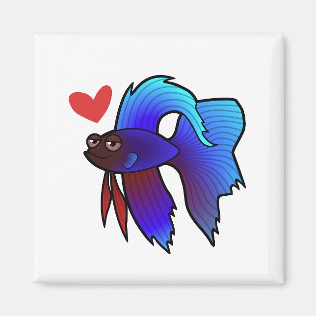 Betta Fish/Siamese Fighting Kärlek Magnet (Framsidan)