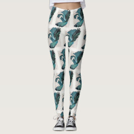 Betta Fish Teal Grönt Art Biet Workout Leggings