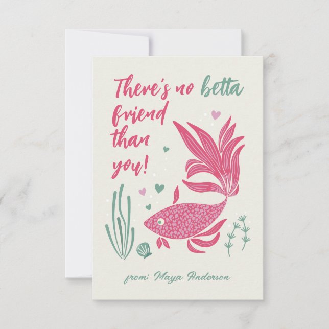 Betta Fish Valentine Day Card (Framsida)