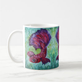 Betta fish watercolor contemporany art kaffemugg
