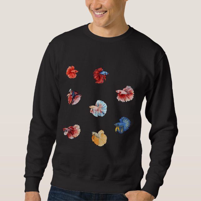 Betta Fishes Lång Ärmad Tröja (Framsida)