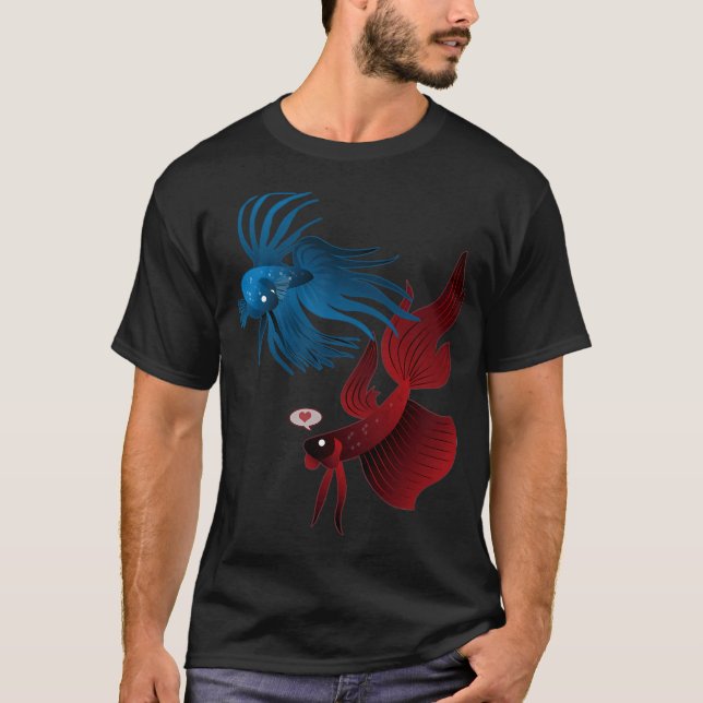 Betta Fisk Kärlek T Shirt (Framsida)