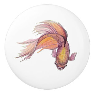 Betta Fisk Keramisk Knapp Knopp