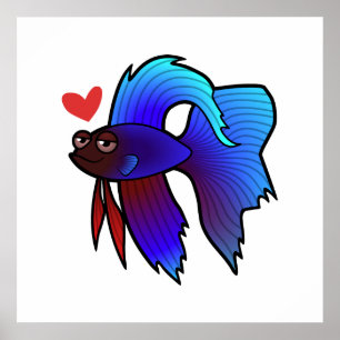 Betta Fisk / Siamesisk Kampfisk Kärlek Poster