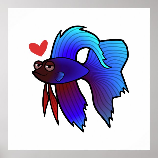 Betta Fisk / Siamesisk Kampfisk Kärlek Poster (Framsidan)