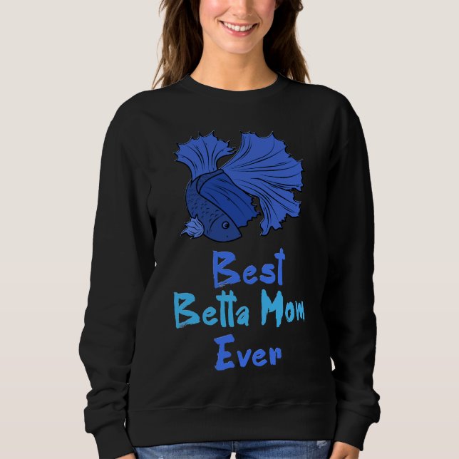 Betta Mamma någonsin Blue Betta Fish Mamma T Shirt (Framsida)