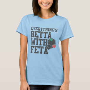 Betta med fetaost på grekiska t shirt