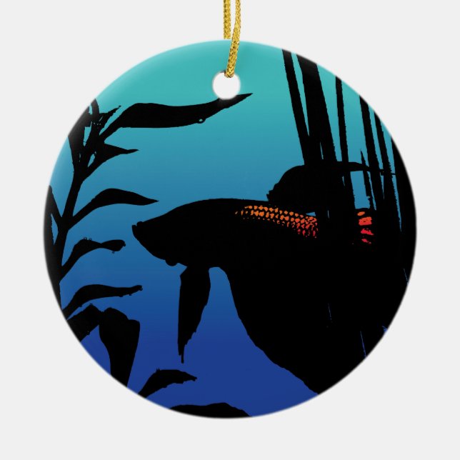 Betta prydnad julgransprydnad keramik (Framsidan)