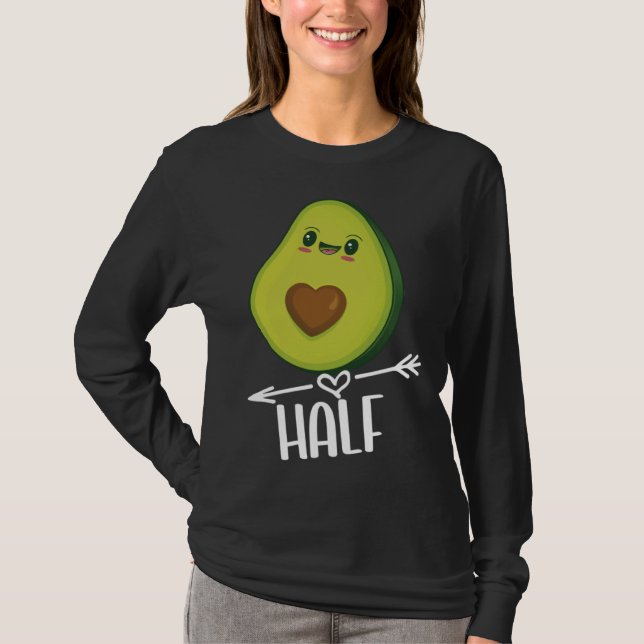 Better Half Couple Sliced Avocado  Valentine s Day T Shirt (Framsida)