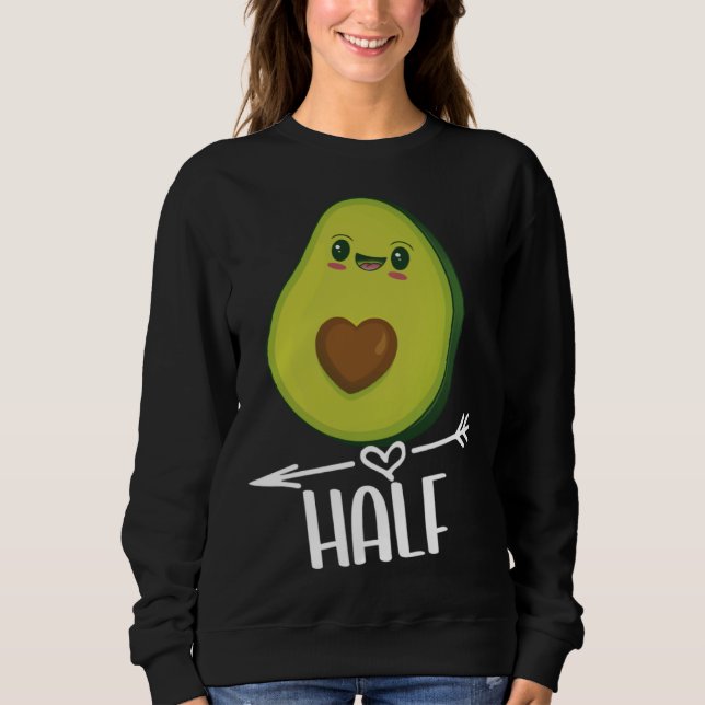 Better Half Couple Sliced Avocado  Valentine s Day T Shirt (Framsida)