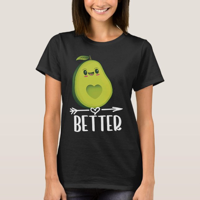 Better Half Couple Sliced Avocado  Valentine's Day T Shirt (Framsida)