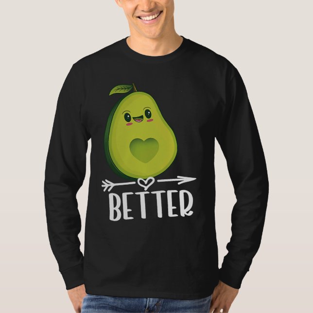 Better Half Couple Sliced Avocado  Valentine's Day T Shirt (Framsida)