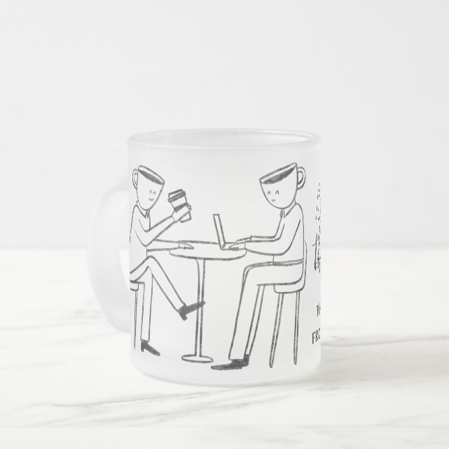 Better latte than never! white frostad glasmugg (Framsida vänster)