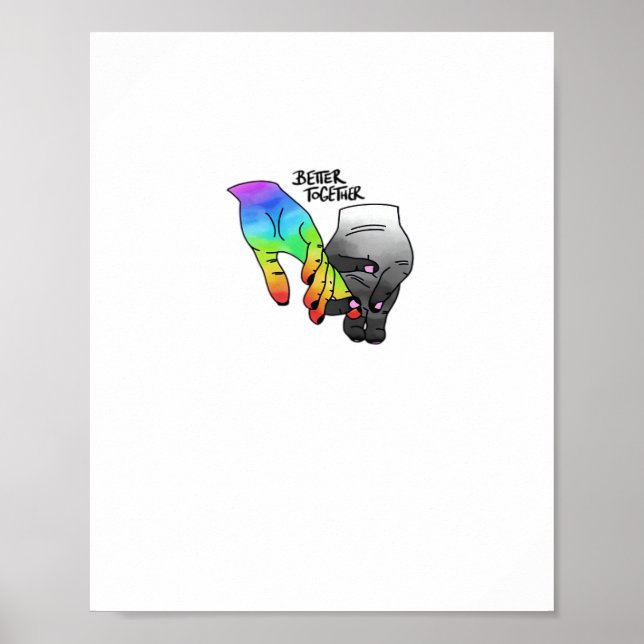 Better Together Black Clean Minimal Design  Poster (Framsidan)