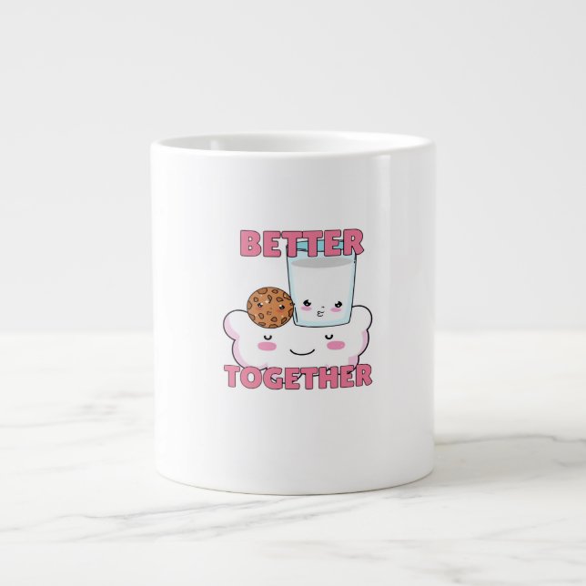 Better Together Chocolate Chip Cookie and Milk Pla Jumbo Mugg (Framsidan)