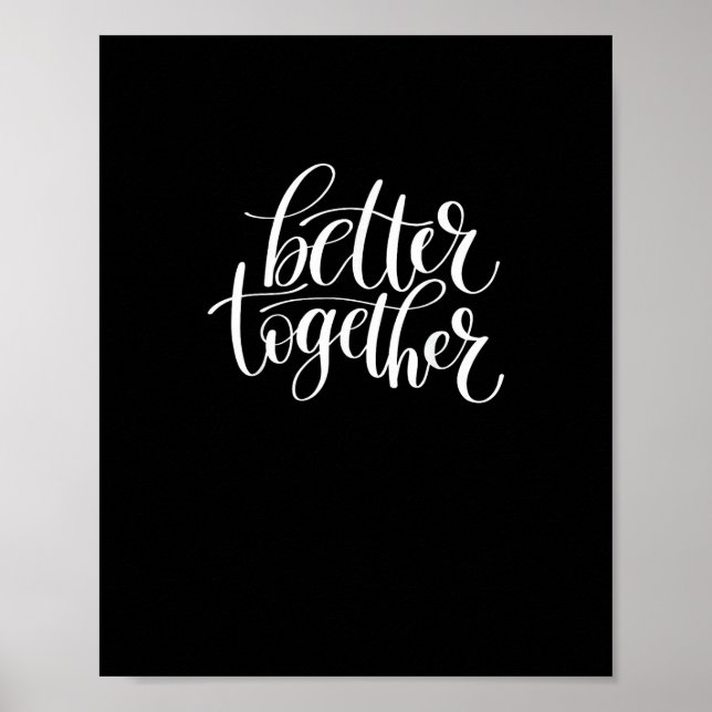 Better Together Couples Positive Quote Minimal Des Poster (Framsidan)
