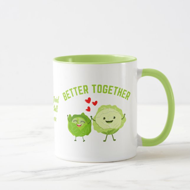 BETTER TOGETHER Cute Cabbage Valentine Couples Mugg (Höger)