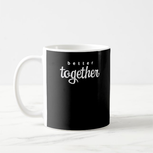 Better Together For Couples Modern Minimal Style  Kaffemugg (Vänster)