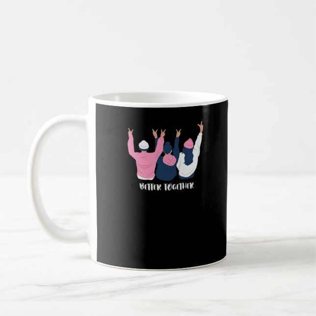 Better Together Friends Positive Quote Style  Kaffemugg (Vänster)