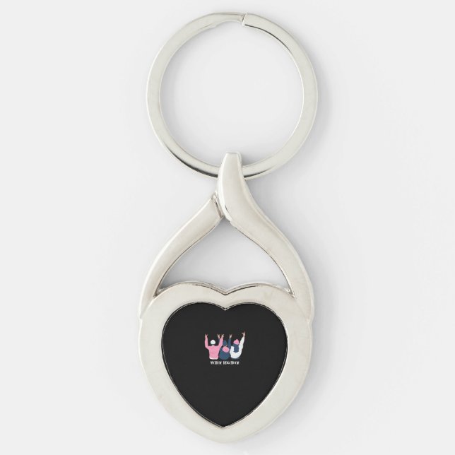 Better Together Friends Positive Quote Style  Twisted Heart Silverfärgad Nyckelring (Framsidan)