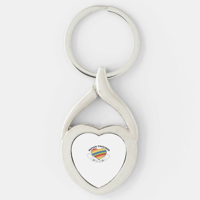 Better Together Graphics Creative Style  Twisted Heart Silverfärgad Nyckelring (Framsidan)