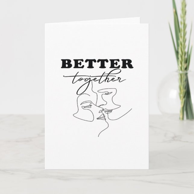Better Together Kissing Romantic Design  Kort (Framsida)