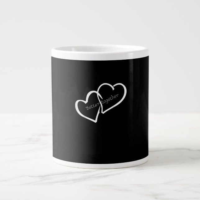 Better Together Long Distance Relationship Modern  Jumbo Mugg (Framsidan)