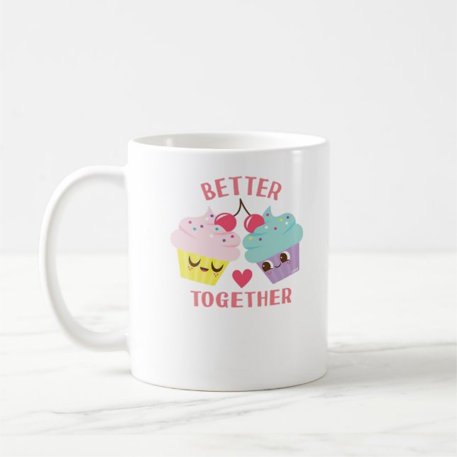 Better Together Love Heartfelt Design  Kaffemugg (Vänster)