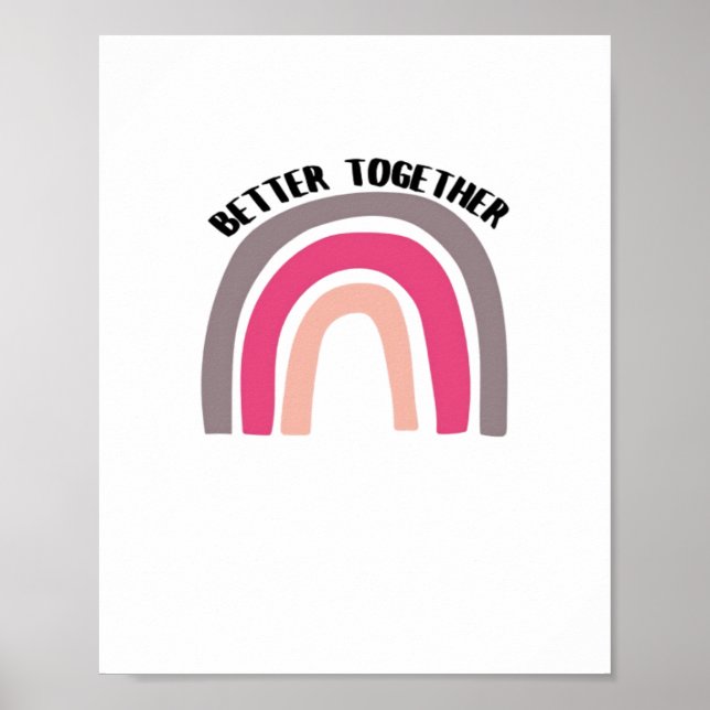 Better Together Rainbow Joyful Aesthetic  Poster (Framsidan)
