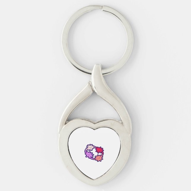 Better Together Stars Creative Style  Twisted Heart Silverfärgad Nyckelring (Framsidan)