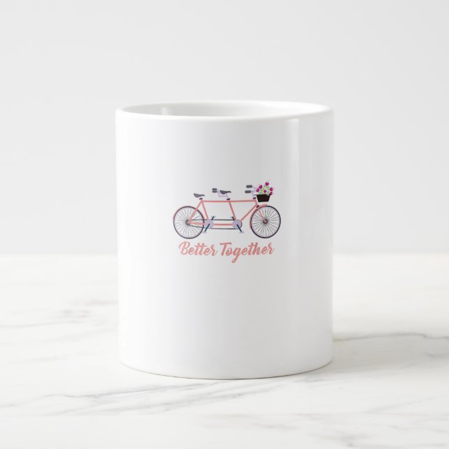 Better Together Tandem Bicycle Together Modern De Jumbo Mugg (Framsidan)