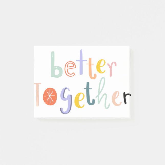 Better together typography doodle text Quote Post-it Block (Framsida)
