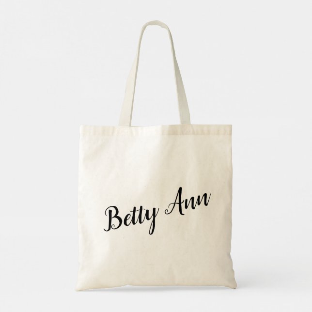 Betty Ann Anpassade Script Design Toot Bag Tygkasse (Baksida)