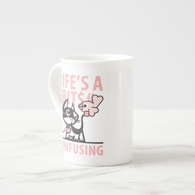 BETTY DÅLIGA KATTEN BENPORSLIN MUGG (Framsida vänster)
