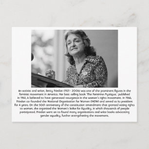 Betty Friedan - feminist Vykort