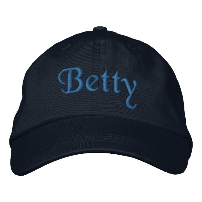 Betty Personlig Embroied Baseball Cap Blue Broderad Keps (Framsida)