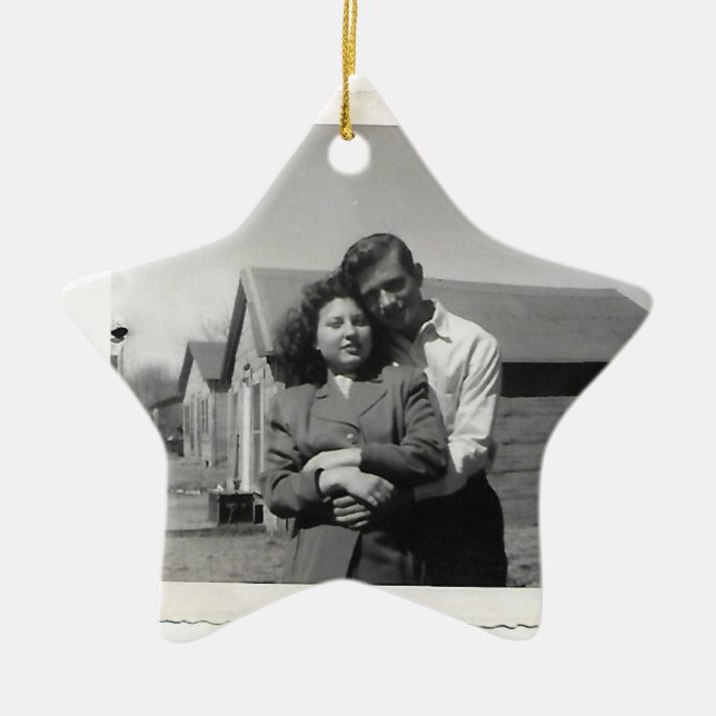 Betty Roland och Donald bowling Julgransprydnad Keramik (Framsidan)