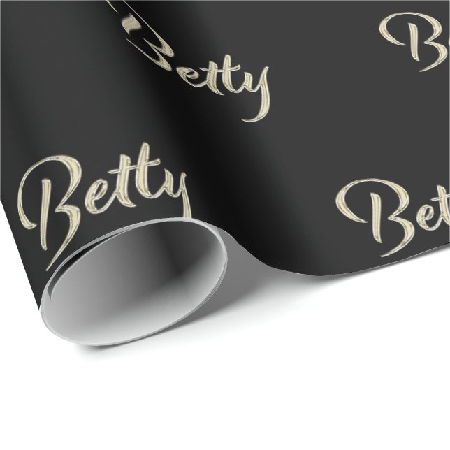 Betty white gold Handwriting Geschenkpapier Presentpapper (Rullad Hörn)