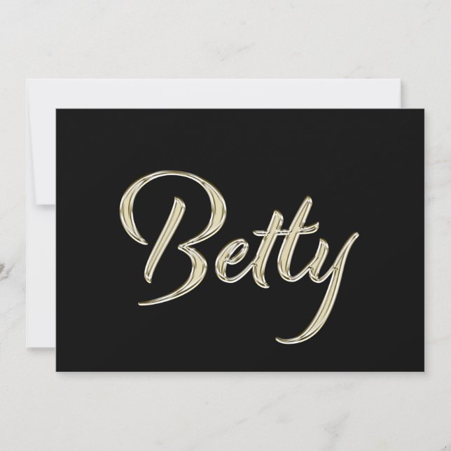 Betty white gold Handwriting Karte Kort (Framsida)