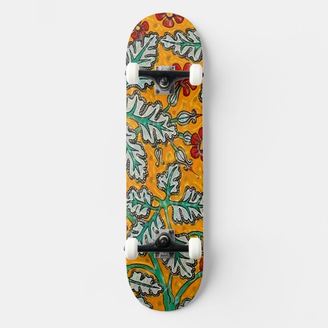 Betty's Gula blommor Mini Skateboard Bräda 18,5 Cm (Framsida)