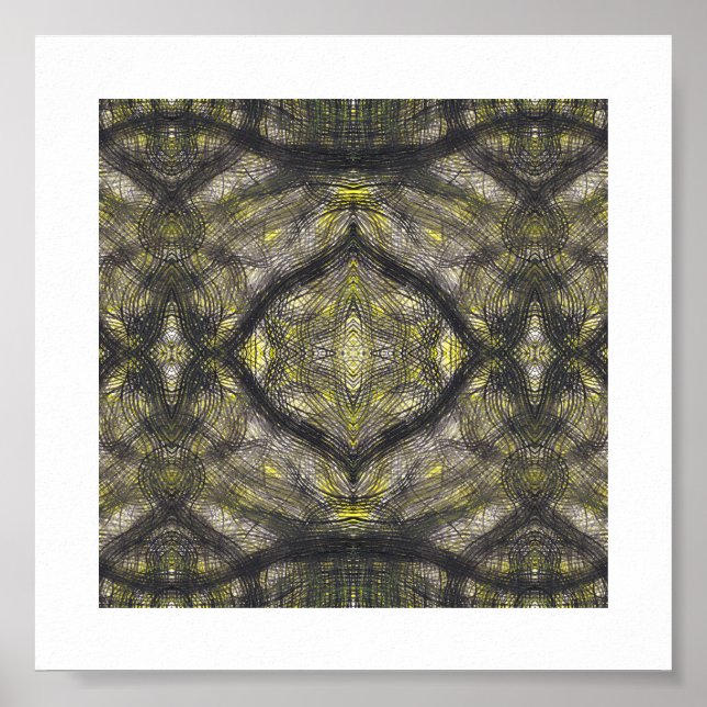 Betwixt Abstract Dark Yellow Black Watercolor Art Poster (Framsidan)