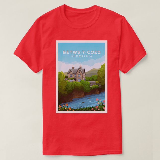 Betws Y Coed Snowdonia North Wales T Shirt (Design framsida)