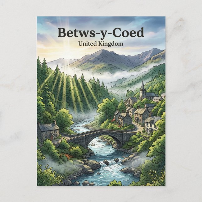 Betws-y-Coed Storbritannien Vykort (Framsida)