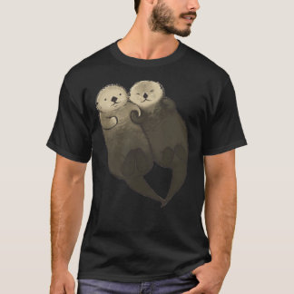 Betydande ottrar - otters Holding Händer Classic  T Shirt