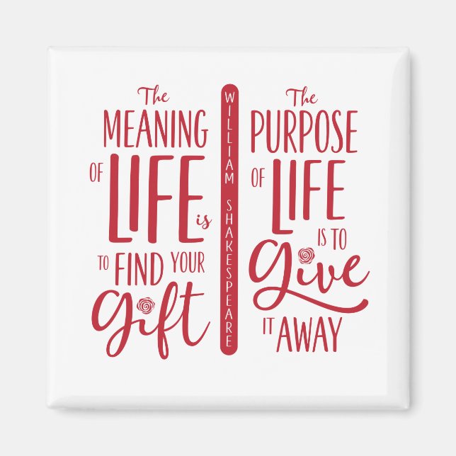 Betydelse/syfte för Life Shakespeare Quote Magnet (Framsidan)